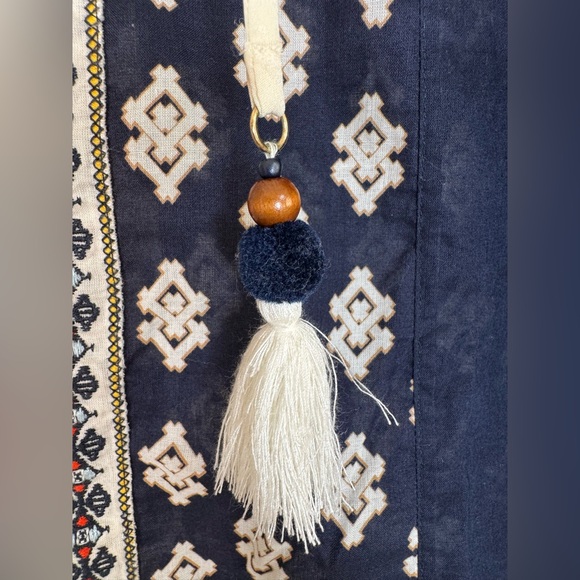 Tory Burch Candice Printed Silk Cotton Blouse in Blue $496 - Picture 6 of 16